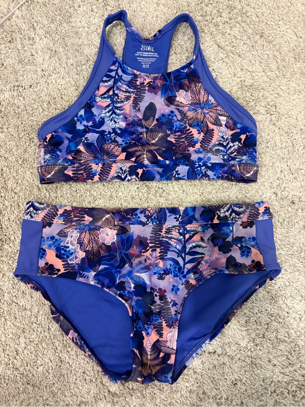 Athleta Girl Vacay Mode Bikini Set Purple XL/14 Top & XXL/16 Bottom